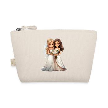 Lesbian bride and groom during the wedding - Organic Pouch - nature - Front