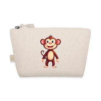 monkey chimpanzee cute illustration zoo animal funny - Organic Pouch - nature - Front