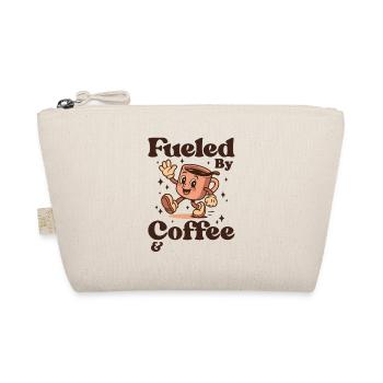 Fueled by Coffee – Retro Motif - Organic Pouch - nature - Front