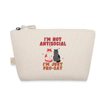 Humorous Pro-Cat Opposite Social T-Shirt - Organic Pouch - nature - Front