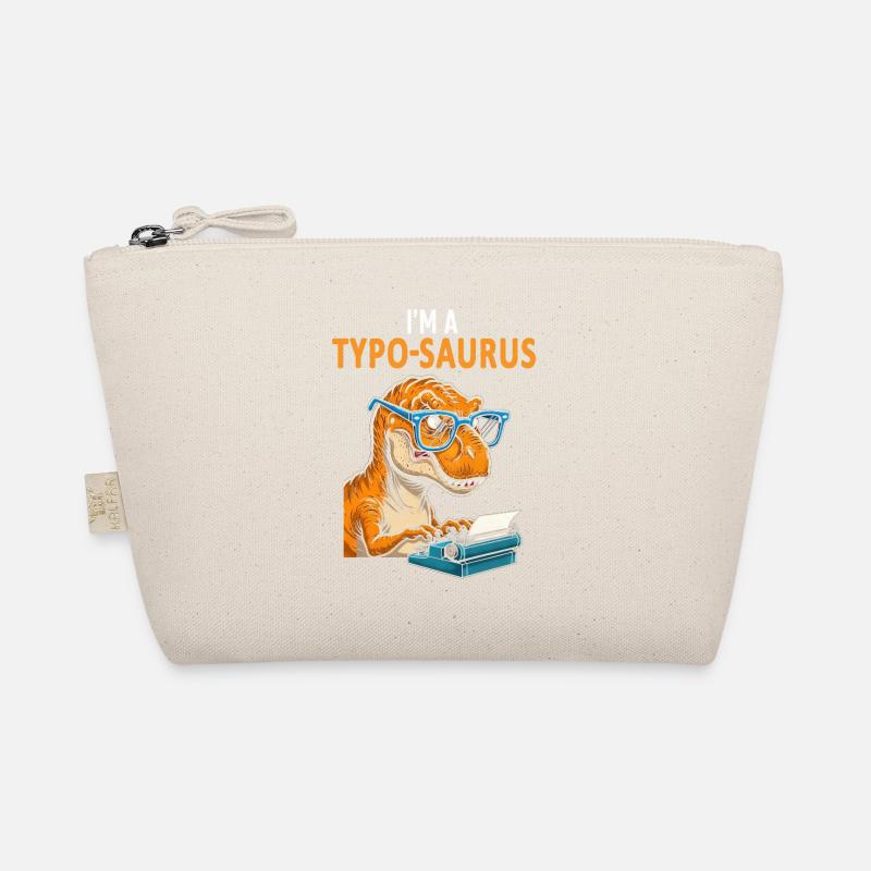 Typo-Saurus with glasses and typewriter Organic Pouch