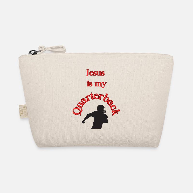 Jesus ist mein Quarterback T-Shirt - Bio-Täschchen - Natur