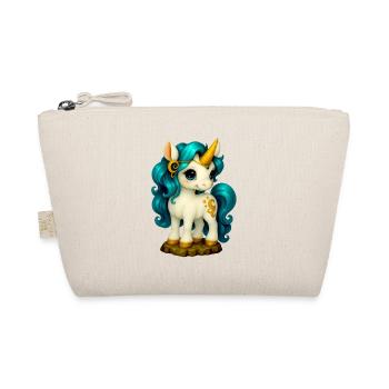 Magical Baby Unicorn with Gold Jewelry Unicorn - Organic Pouch - nature - Front