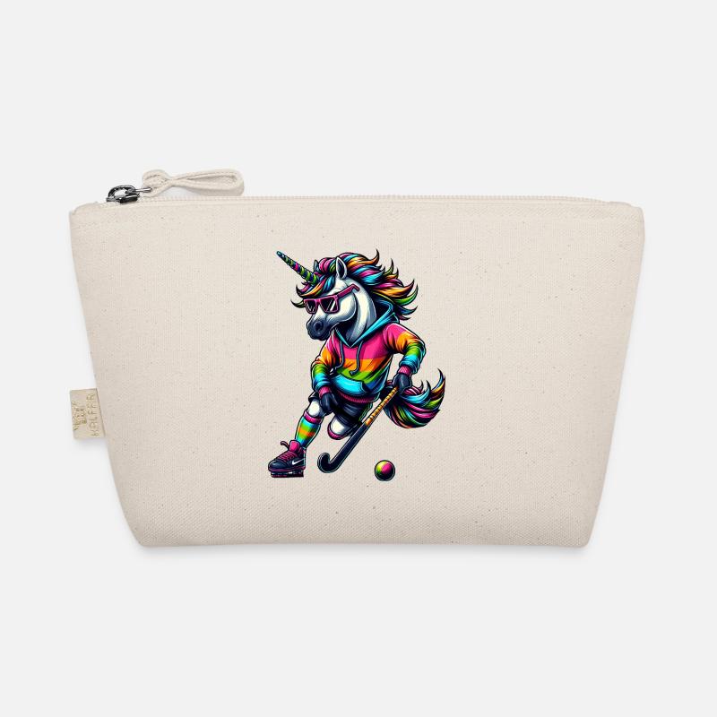 Regenbogen Einhorn Feldhockey Spieler Bio-Täschchen