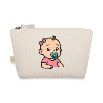 Bébé avec tétine dessin animé fille - Trousse biologique - nature - Devant