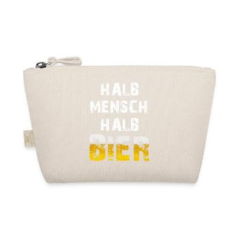 Halb Mensch Halb Bier Biertrinker Party Spruch - Bio-Täschchen - Natur - Vorne