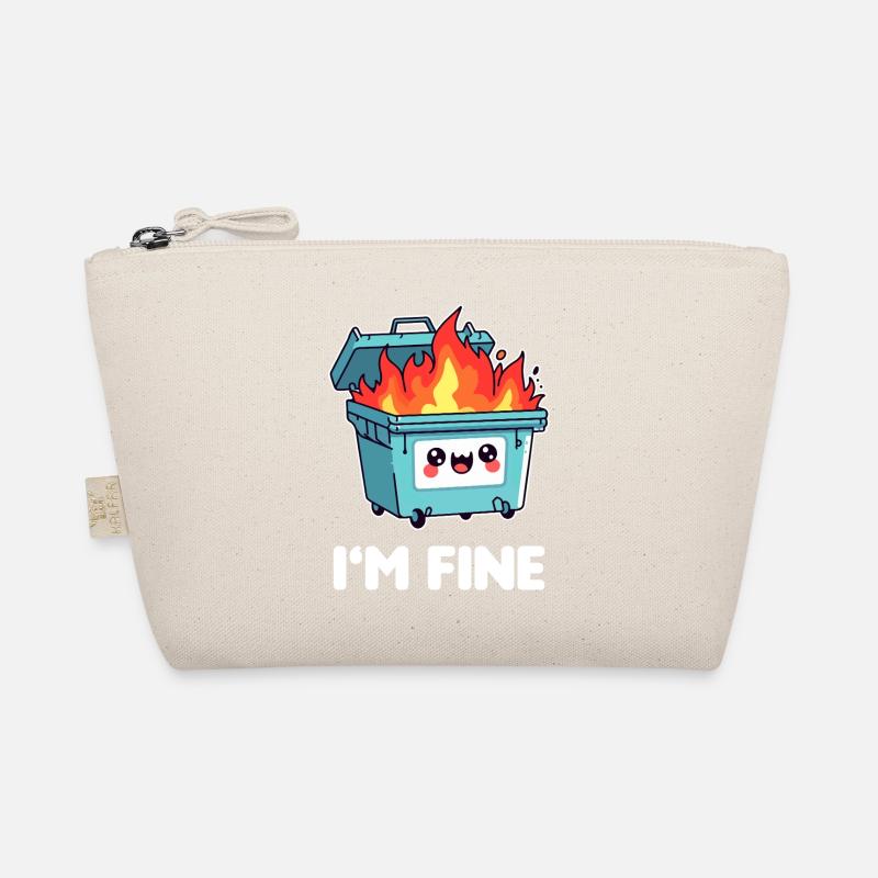 Kawaii Burning Trash Can Organic Pouch