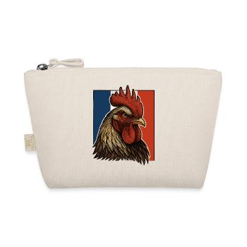 Flaming Rooster Blue White Red - France Patriote - Organic Pouch - nature - Front