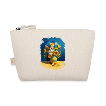 🌻😻 Vincents Katze unter Sonnenblumen – Malerei - Bio-Täschchen - Natur - Vorne