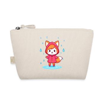 Little Chibi Fox in Raincoat - Organic Pouch - nature - Front