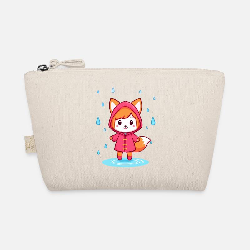 Little Chibi Fox in Raincoat Organic Pouch