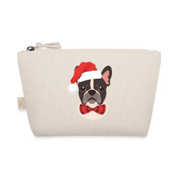 French Bulldog with Santa Hat Minimalist - Organic Pouch - nature - Front