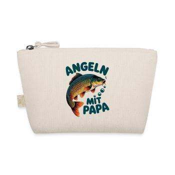 Fishing with dad fish motif - Organic Pouch - nature - Front