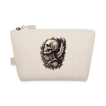 Tête de mort baroque ailes fleurs vintage gothique - Trousse biologique - nature - Devant