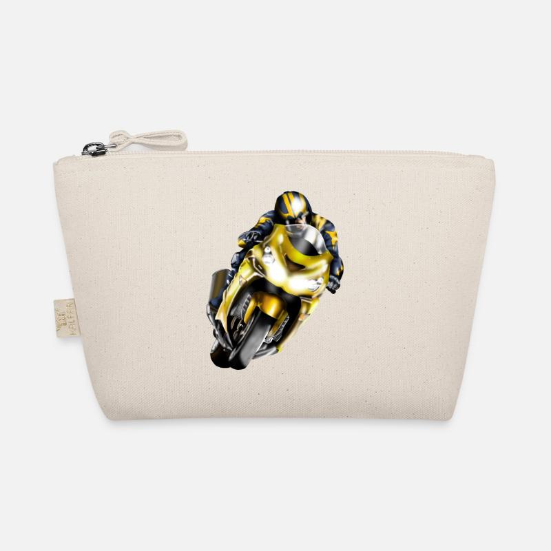 Racer on yellow machine Organic Pouch