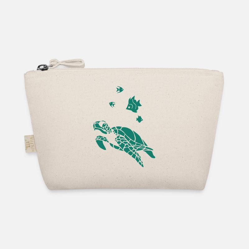 Turtle anf Flag fish - Bio-Täschchen - Natur