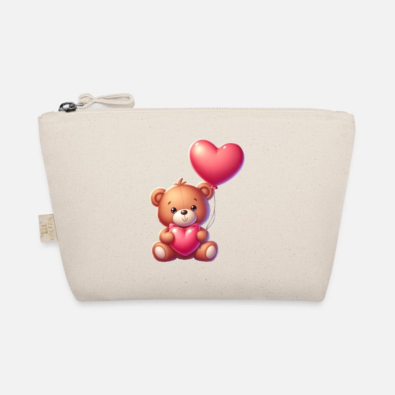 Teddybär mit Herzballon Bio-Täschchen