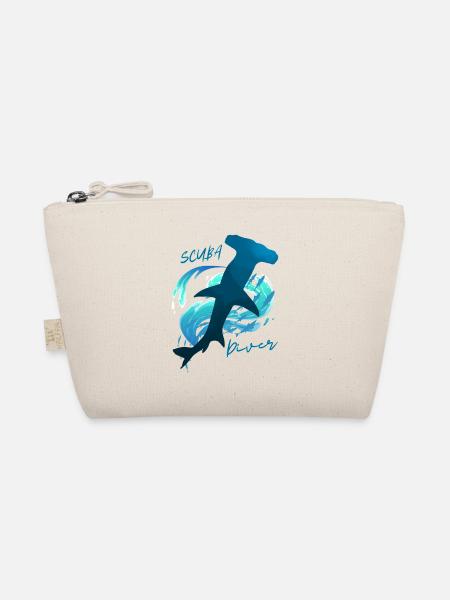 Scuba Diver Hammerhai T-Shirt Taucher Geschenk - Bio-Täschchen - Natur