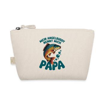 Papa Fishing Buddy – Fish Motif - Organic Pouch - nature - Front
