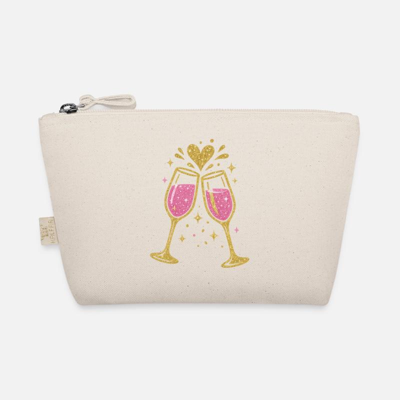 Célébration du prosecco de baisers en verre doré Trousse biologique