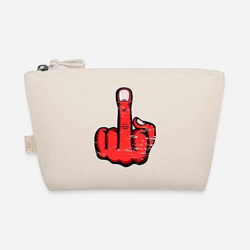 Mittelfinger Stinkefinger Design Rot used Bio-Täschchen