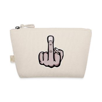 Mittelfinger Stinkefinger Design  - Bio-Täschchen - Natur - Vorne