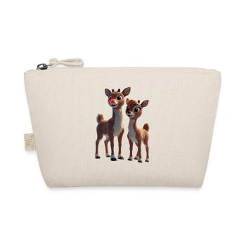 Rudolph and Friend Reindeer Duo - Organic Pouch - nature - Front