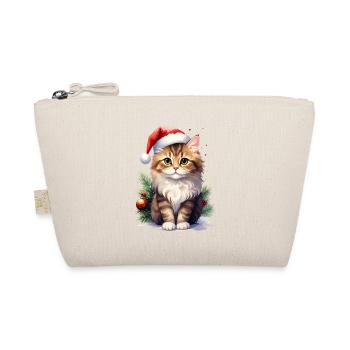 Cat as Santa Claus at Christmas - Organic Pouch - nature - Front