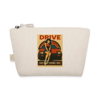 Retro Drive Girl Japan JDM Car Racing - Organic Pouch - nature - Front