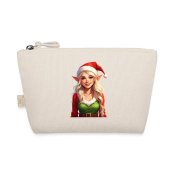 Weihnachtselfe (weiblicher Weihnachtself) - Bio-Täschchen - Natur - Vorne