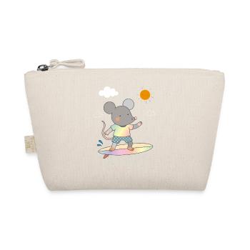 Surfing mouse on colorful surfboard under the sun - Organic Pouch - nature - Front