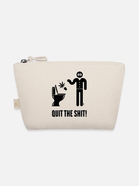 Quit The Shit! (Cannabis / Marijuana / Hemp / B) - Organic Pouch - nature - Front