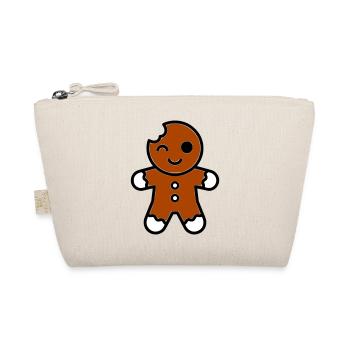 Funny bitten gingerbread man christmas - Organic Pouch - nature - Front