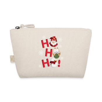 Santa Ho Ho Ho Ho Katze und Schneemann - Bio-Täschchen - Natur - Vorne