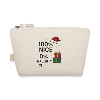 100% nice, 0% naughty - Organic Pouch - nature - Front