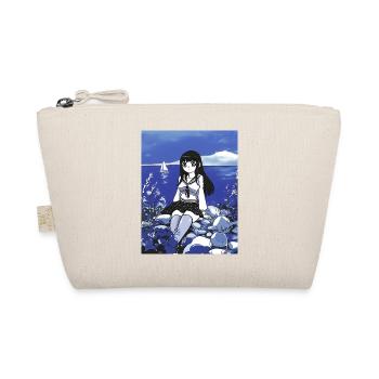 Sailor Girl Schoolgirl by the Sea in Blue - Organic Pouch - nature - Front