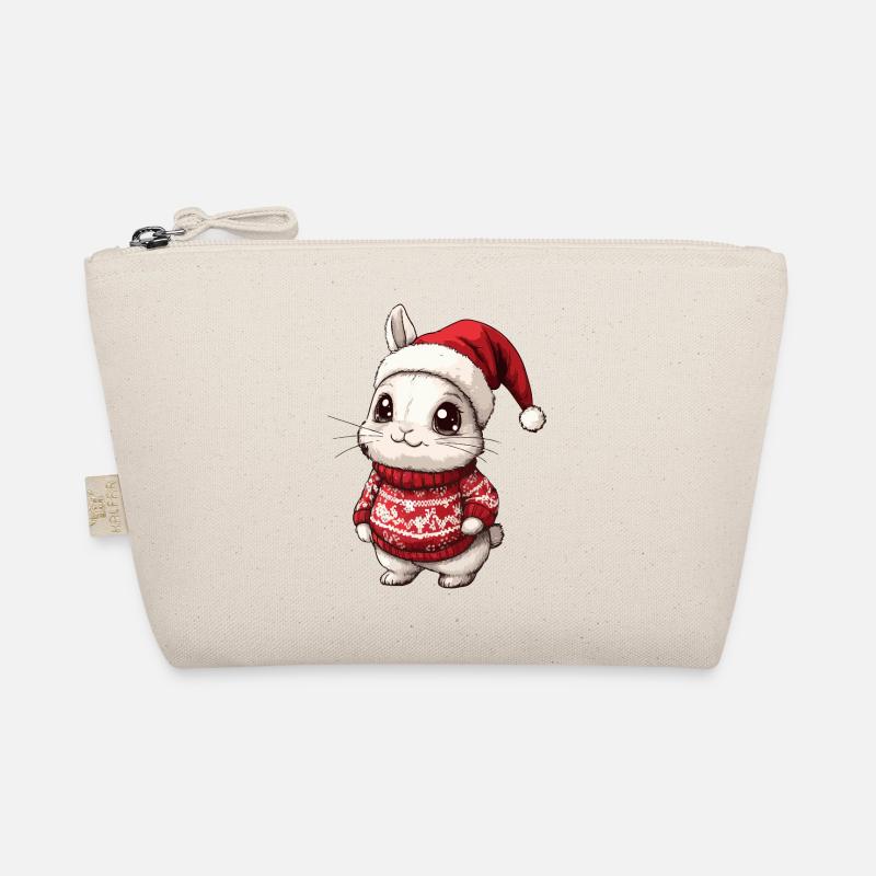 Hase Weihnachten Xmas - Bio-Täschchen - Natur