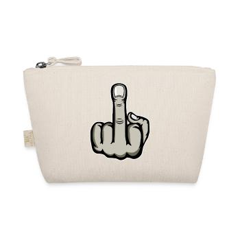Middle Finger Stinky Finger Fuck You Design - Organic Pouch - nature - Front