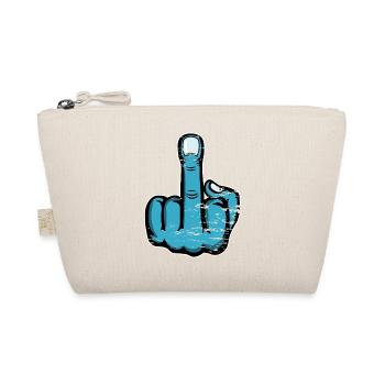 Middle Finger Stinky Finger Fuck You Design - Organic Pouch - nature - Front