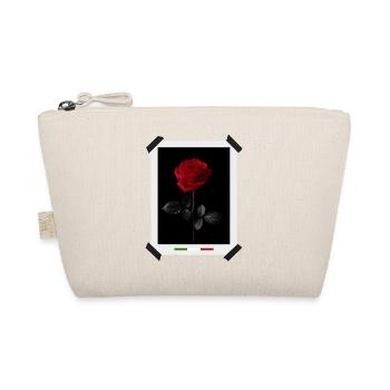Rose rouge sur fond noir drapeau Italie  - Trousse biologique - nature - Devant