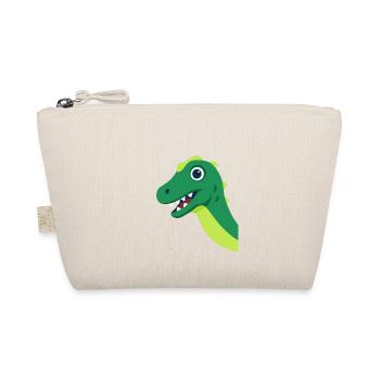 Green Dino Cartoon Motif - Organic Pouch - nature - Front