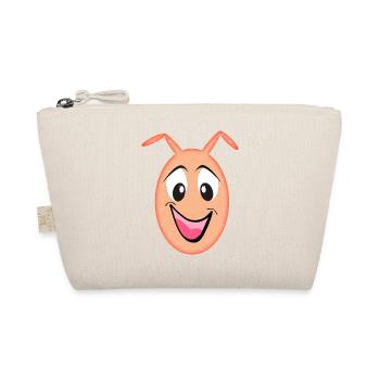 Orange Figurine Funny Head with Hearts - Organic Pouch - nature - Front