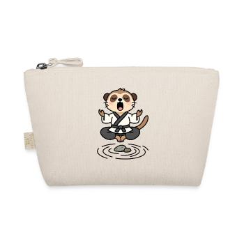 Meerkat in a Meditative Zen Kimono - Organic Pouch - nature - Front
