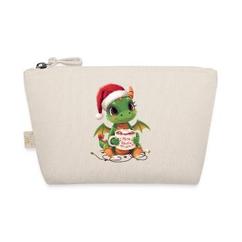 Warmer Weihnachtsdrache - Bio-Täschchen - Natur - Vorne