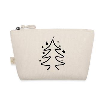 Minimalist Christmas tree with stars - Organic Pouch - nature - Front
