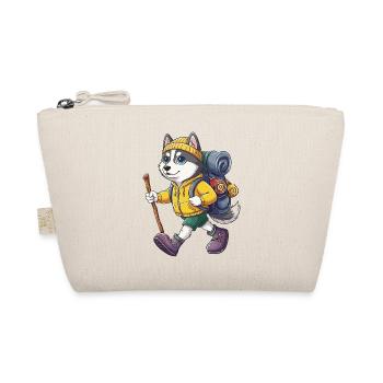 Cute Husky Dog Hiking Camping Adventure Backpacker - Organic Pouch - nature - Front