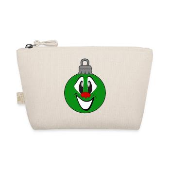 Green Christmas Ornament with Smile - Organic Pouch - nature - Front