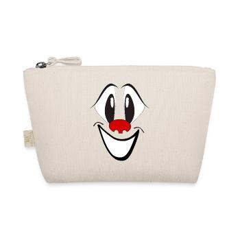 Laughing cartoon face with red nose - Organic Pouch - nature - Front