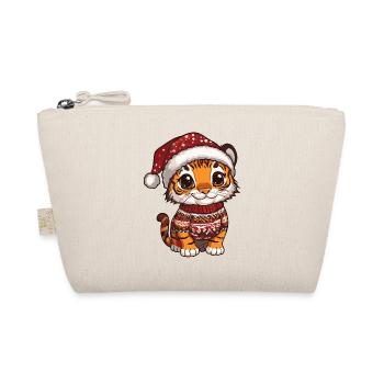 Tiger Christmas Xmas - Organic Pouch - nature - Front