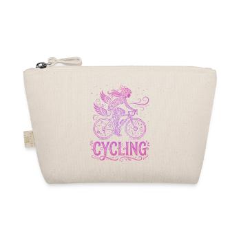 Fairy Cyclist in Pink Lace - Organic Pouch - nature - Front